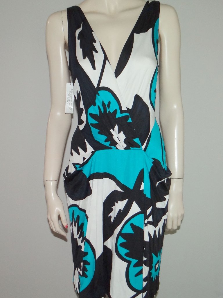 Vintage Diane Von Furstenberg Dvf Silk Blend Mosie Faux Wrap Dress 10